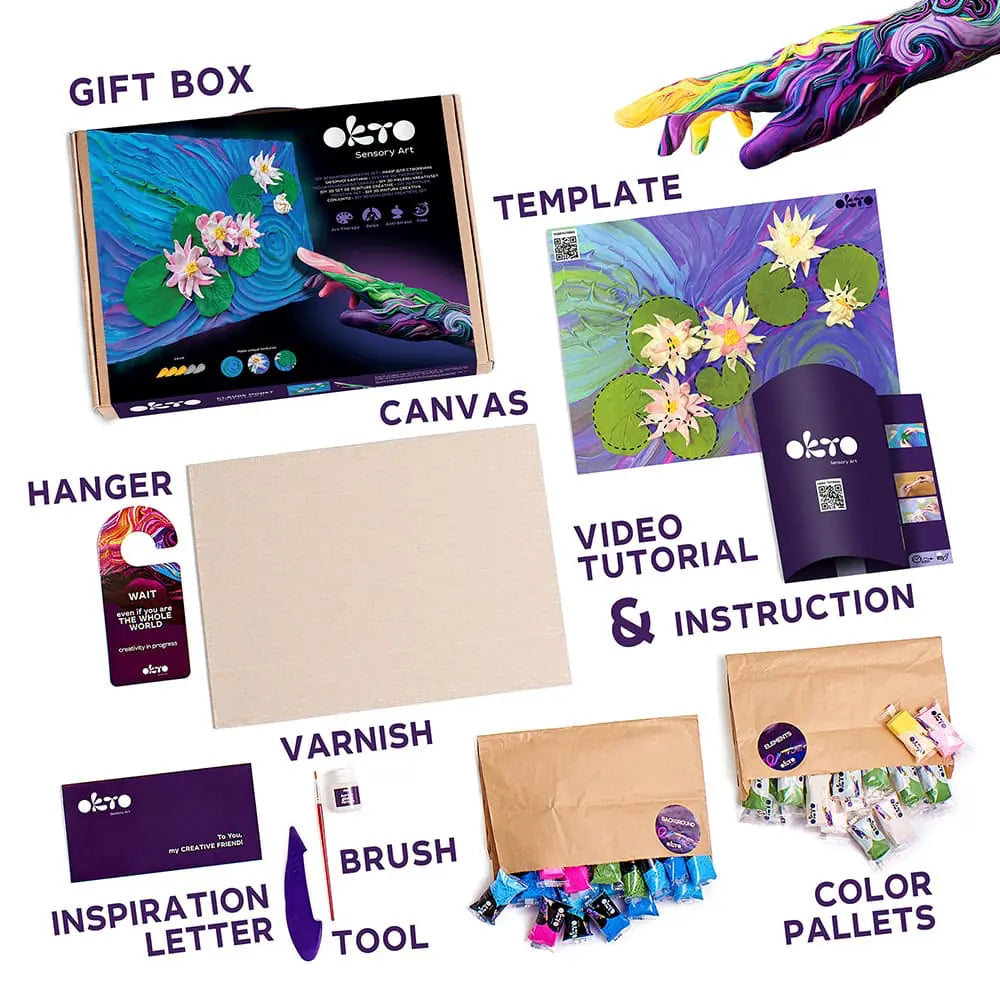 3D PICTURES Famous Masterpieces DIY 3D painting creative set ”Water lilies”