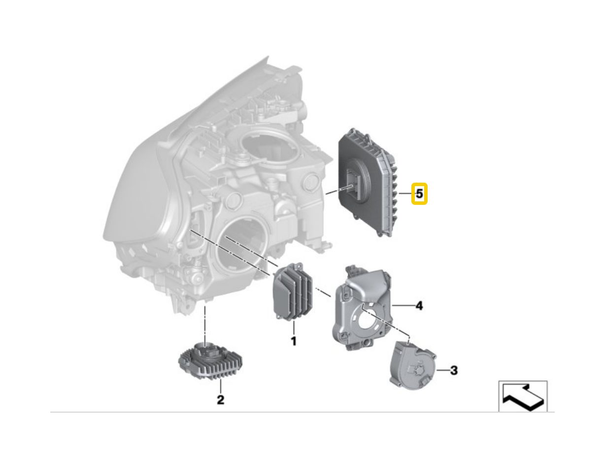 NOWY OE MODUŁ STEROWNIK LED ADAPTIVE BMW 5 G30 G31 6 G32 GT 7 G11 G12 X3 G01 X4 ROLLS PHANTOM RR11 63118491415-2